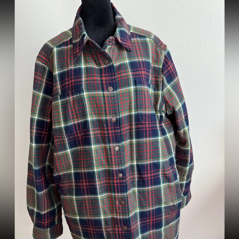 Duluth Trading Company 2XL Plaid Lined Flannel Shirt Jacket Shacket EUC
